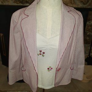 Bandolino Crop Jacket Camisole Silk Cotton M 12